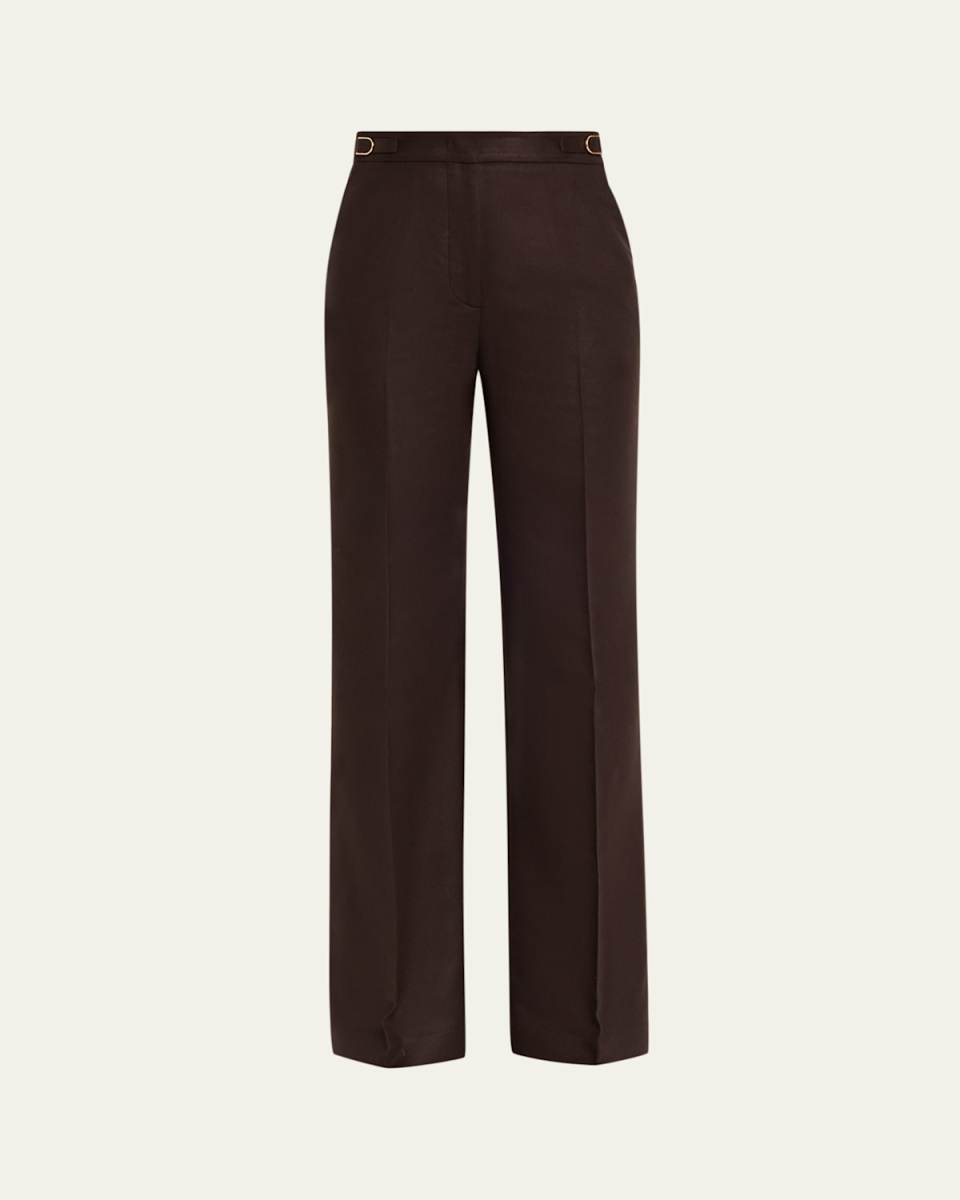 Vesta Silk Straight-Leg Pants